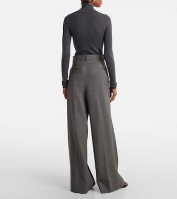 Pantaloni a gamba larga in lana | Wardrobe.NYC