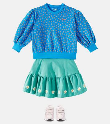 Daisies floral cotton terry sweatshirt | Tinycottons