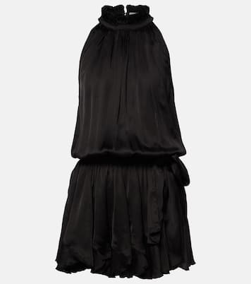 Bianca halterneck satin minidress | Poupette St Barth