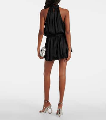 Bianca halterneck satin minidress | Poupette St Barth
