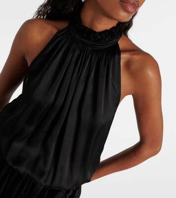 Bianca halterneck satin minidress | Poupette St Barth