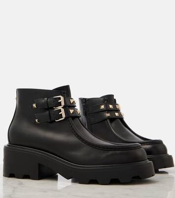 Rockstud leather ankle boots | Valentino Garavani