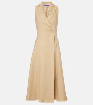Silk and linen midi dress | Ralph Lauren Collection