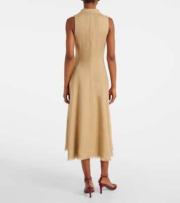 Silk and linen midi dress | Ralph Lauren Collection