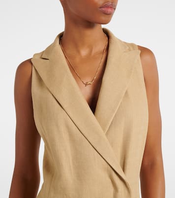 Silk and linen midi dress | Ralph Lauren Collection