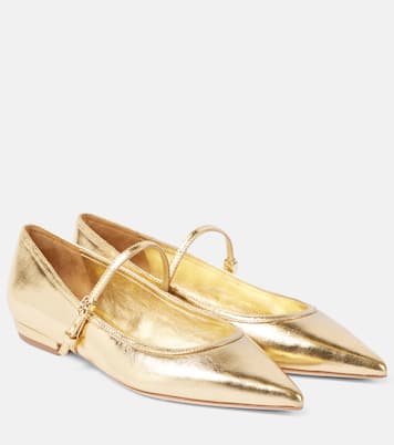 Metallic leather Mary Jane flats | Tory Burch