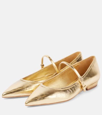 Metallic leather Mary Jane flats | Tory Burch