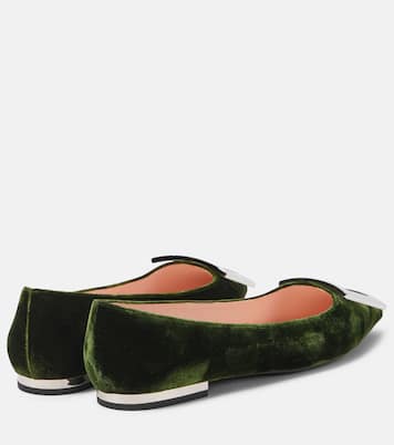 Faux fur-trimmed ballet flats | Roger Vivier
