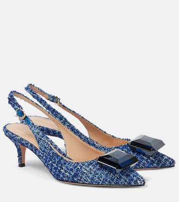 Jaipur 55 bouclé slingback pumps | Gianvito Rossi