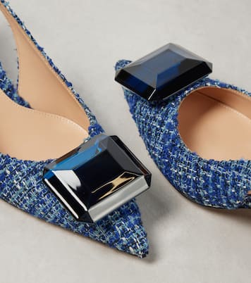 Jaipur 55 bouclé slingback pumps | Gianvito Rossi