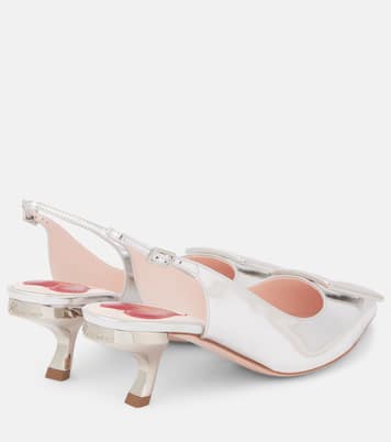 Slingback-Pumps Virgule 55 aus Metallic-Leder | Roger Vivier