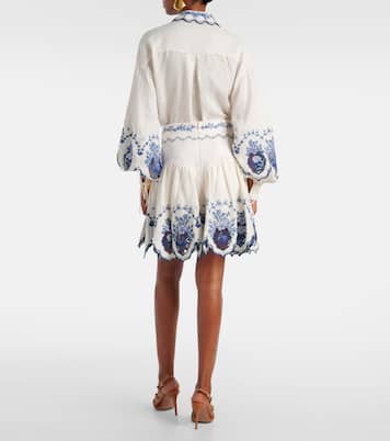 Bestickter Minirock Acai aus Leinen | Agua by Agua Bendita