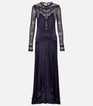 Dolores lace-trimmed silk-blend satin gown | Isabel Marant