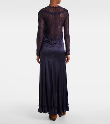 Dolores lace-trimmed silk-blend satin gown | Isabel Marant