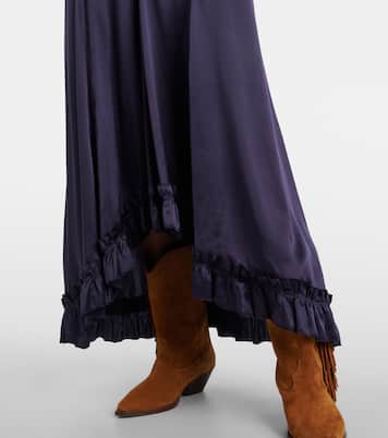 Dolores lace-trimmed silk-blend satin gown | Isabel Marant