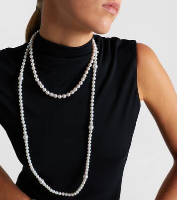 Collana in oro bianco 18kt con perle e diamanti | Mikimoto