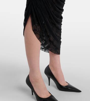 Diana asymmetric lace midi skirt | Norma Kamali