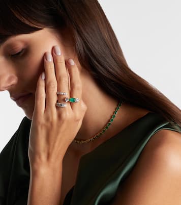 Ring Reign Supreme aus 18kt Weißgold (750/1000) mit Diamanten und Smaragd | Yeprem