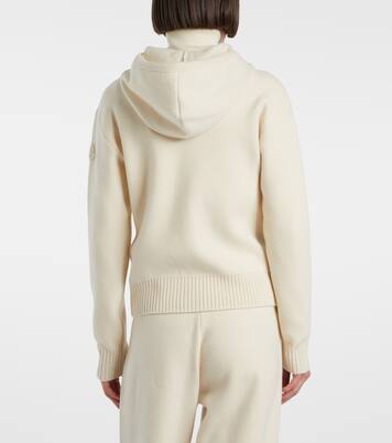 Hooded wool and cashmere zip-up cardigan | Moncler