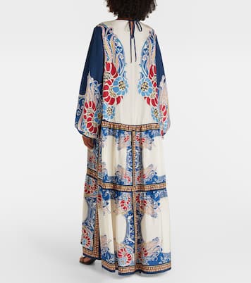 Bedrucktes Maxikleid Vesta aus Seide | La DoubleJ