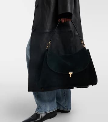 T-Lock suede shoulder bag | Toteme