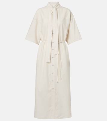 Tie-neck cotton and silk shirt dress | Lemaire