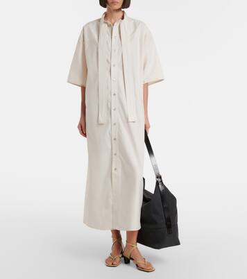 Tie-neck cotton and silk shirt dress | Lemaire