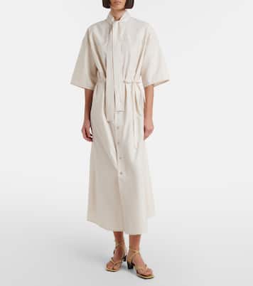 Tie-neck cotton and silk shirt dress | Lemaire