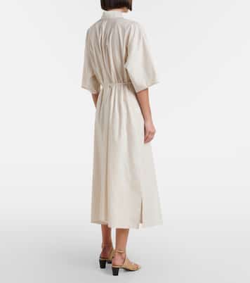 Tie-neck cotton and silk shirt dress | Lemaire