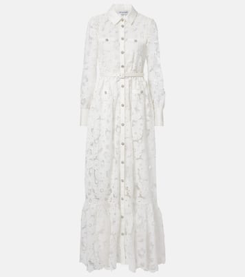 Vestido camisero de encaje guipur | Self-Portrait