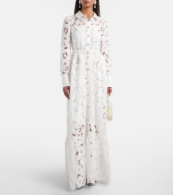 Vestido camisero de encaje guipur | Self-Portrait