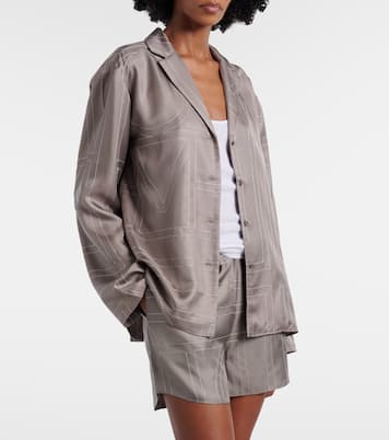 Logo silk twill pajama shirt | Toteme