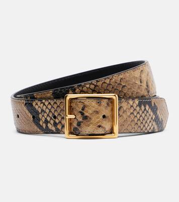 Gabriele snake-print leather belt | Nili Lotan