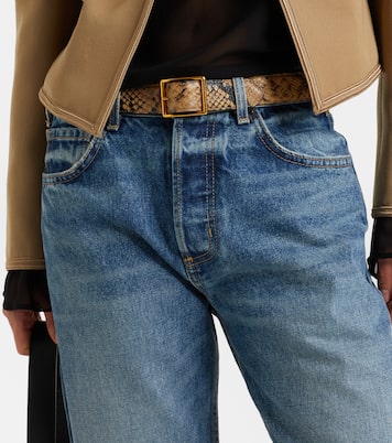 Gabriele snake-print leather belt | Nili Lotan