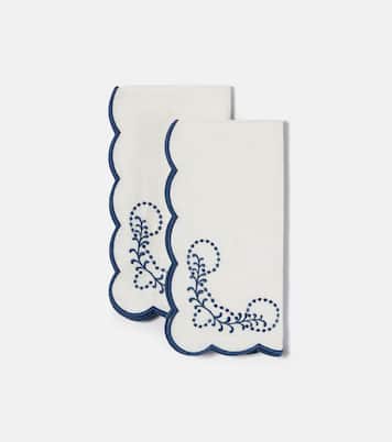 Set di 2 tovaglioli in lino con ricamo | Cabana