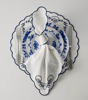 Set di 2 tovaglioli in lino con ricamo | Cabana