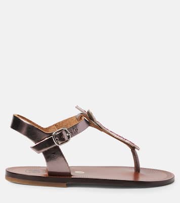 Glitter metallic leather sandals | PèPè