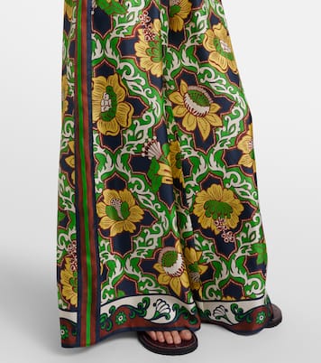 Liana printed silk satin palazzo pants | Alémais