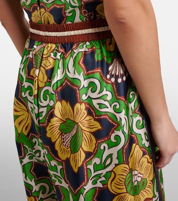 Liana printed silk satin palazzo pants | Alémais