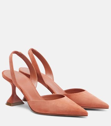 Slingback-Pumps Holli aus Veloursleder | Amina Muaddi