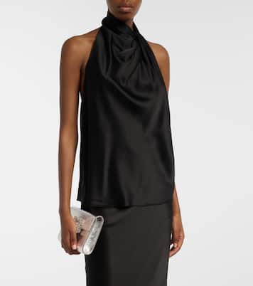 Halterneck silk satin top | The Sei