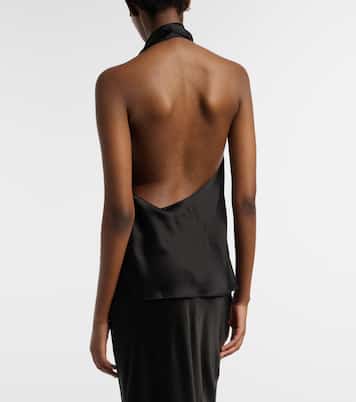 Halterneck silk satin top | The Sei