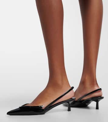 Slingback-Pumps aus Lackleder | Prada