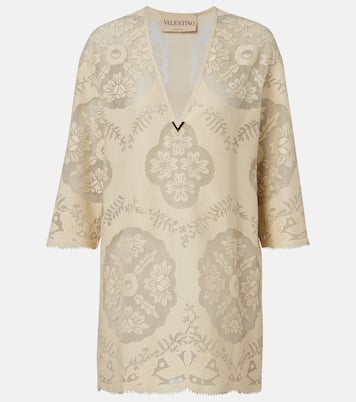 VGold floral cotton-blend tunic | Valentino
