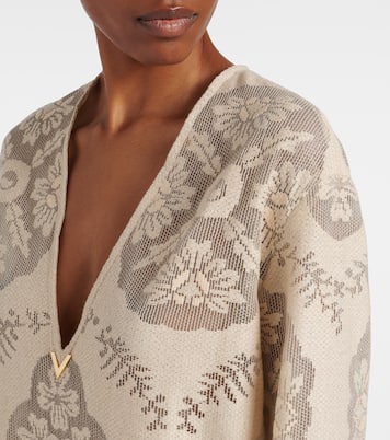 VGold floral cotton-blend tunic | Valentino