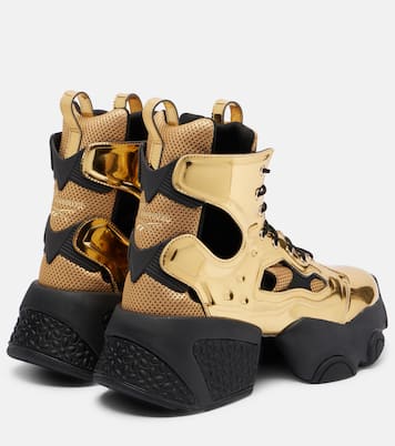 x Reebok metallic-effect cutout platform ankle boots | Noir Kei Ninomiya
