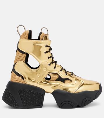 x Reebok metallic-effect cutout platform ankle boots | Noir Kei Ninomiya