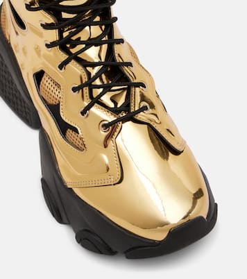 x Reebok metallic-effect cutout platform ankle boots | Noir Kei Ninomiya