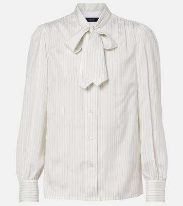 Pinstripe tie-neck silk shirt | Gucci