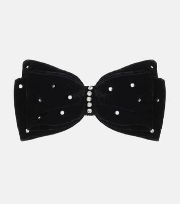 Embellished velvet bow barrette | Miu Miu